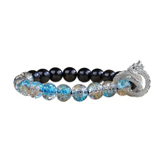 嫒柯 蛇年大吉国潮新中式百搭轻奢高级文玩盘玩鹏程万里四季平安复古风文艺风转运#好运 黑檀 手串 男女同款情侣款