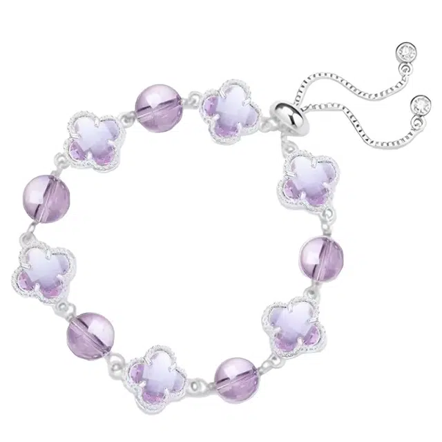 乃瑭 梦幻仙境 幸运草好运轻奢高级感天然 多色水晶 手链 男女同款情侣款