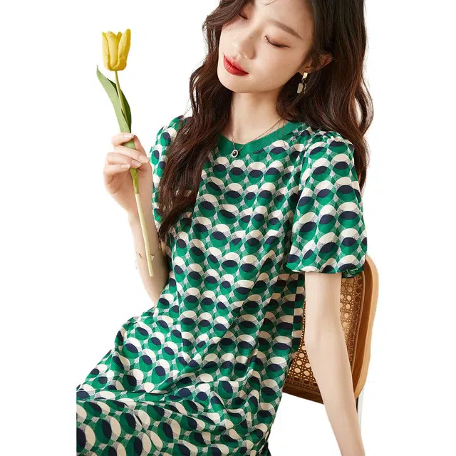 Mohan Yimei Simple Dot Dress Green