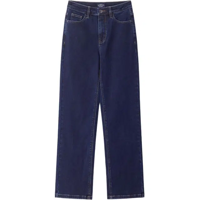 佐丹奴 复古直筒裤加厚重磅洗水高腰牛仔裤 女款