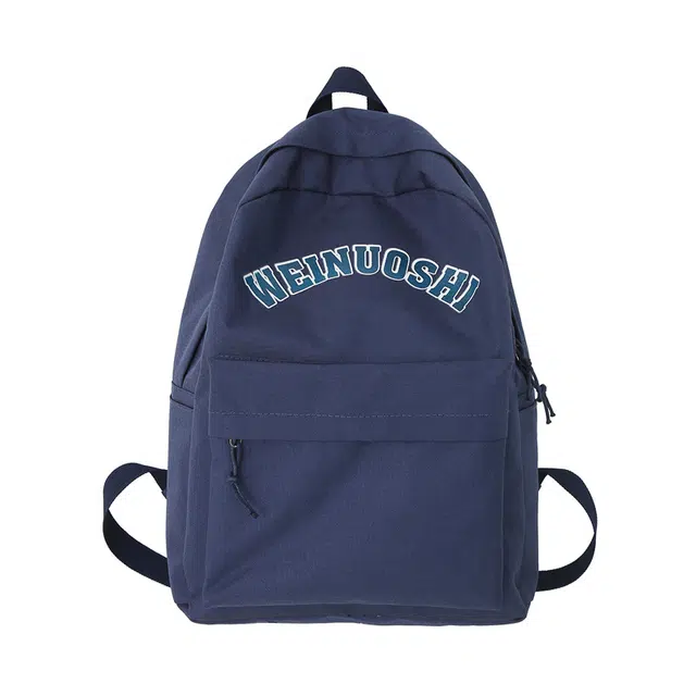 蔻蒂熊 大容量简约书包女韩版高中生初中生背包日系百搭休闲大学生 帆布 双肩包 常规 青少年 白色/黑色/红色/蓝色