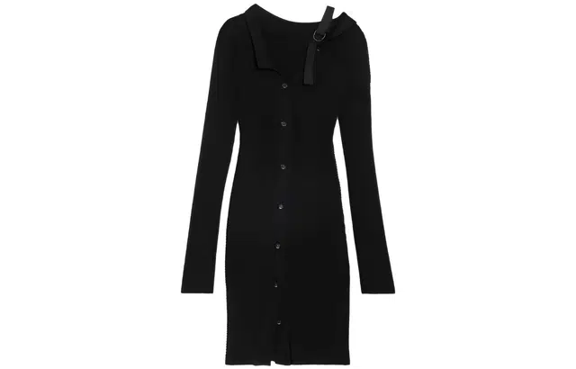 Jacquemus Asymmetrical Cardigan Dress Black