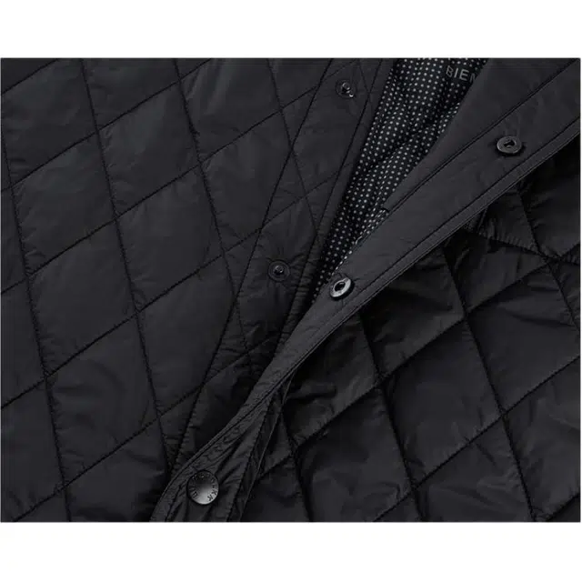 比音勒芬 休闲菱格绗缝轻柔保暖翻领棉服 男款 黑