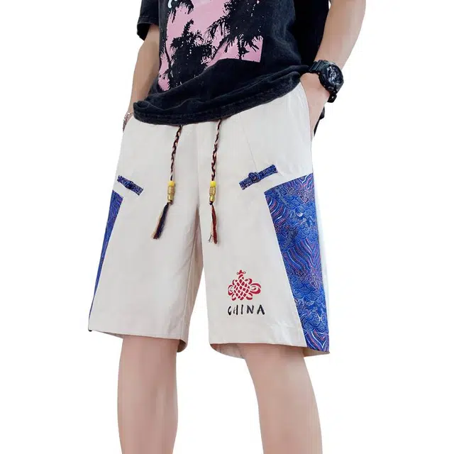 太子龍 宽松国潮风透气舒适简约休闲短裤 男款