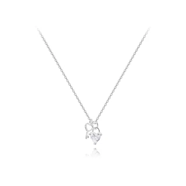 【纯银999 | 爱心】 六桂福珠宝 经典百搭小众设计高级感学生日常简约精致通勤轻奢极简约会温柔气质可调节 足银 项链 女款