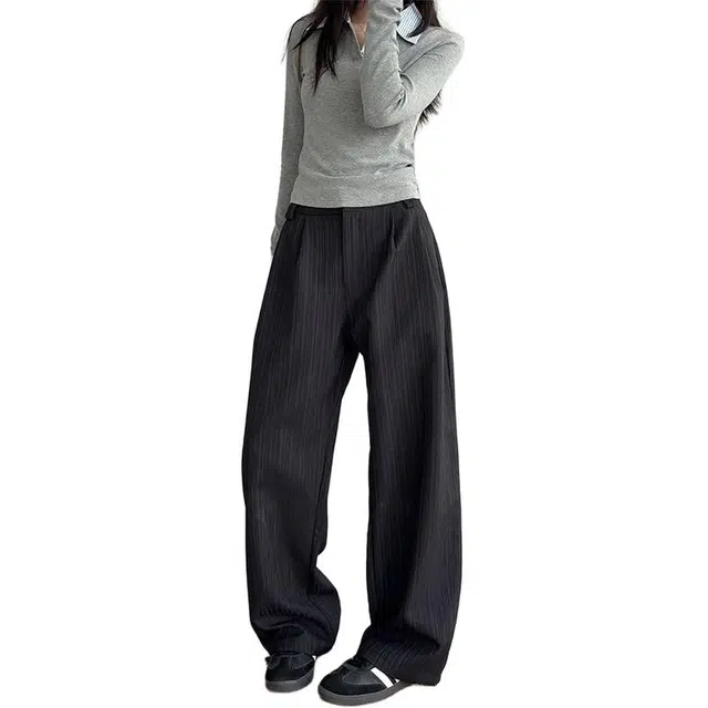 单爵 微喇裤男夏季肌理感老钱风裤子休闲裤 男女同款