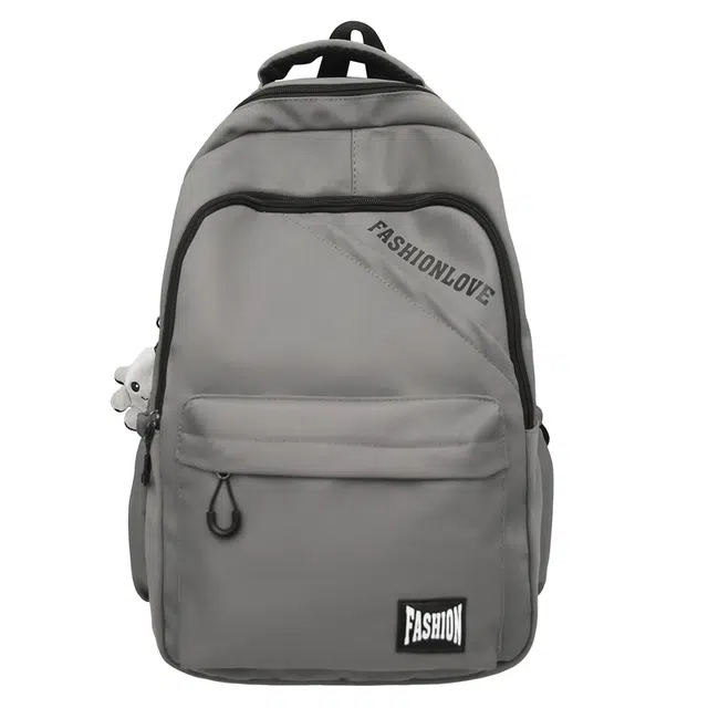 蔻蒂熊 初中男生书包韩版原宿高中生男大学生简约休闲旅行电脑背包 尼龙布 双肩包 常规 青少年 灰色/黑色/卡其色/米色