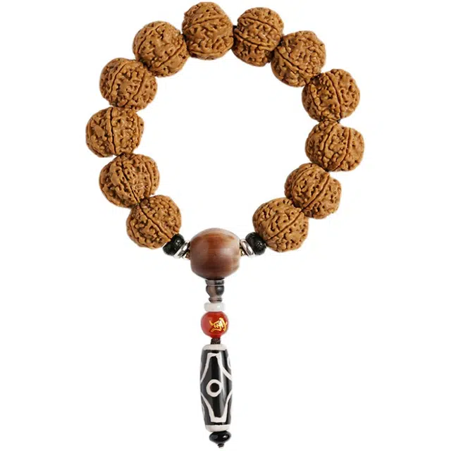 宣华意 国潮新中式时尚复古风大爆肉龙纹 六瓣精品 九眼天珠盘文玩 诸事顺利 日进斗金#好运 佛珠 金刚菩提 手串 男女同款情侣款