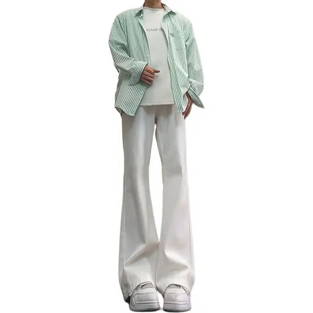 单爵 微喇裤男显瘦显腿长美式弯刀裤子高街牛仔裤 男女同款