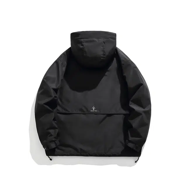 希越 美式高街潮牌男士连帽上衣宽松大码工装痞帅百搭休闲防风夹克外套 男款