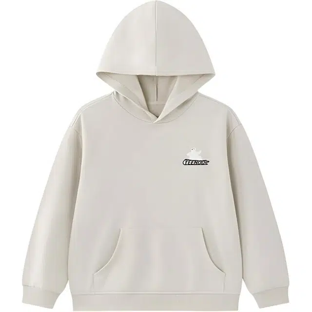 英氏卫衣 长袖纯色连帽春秋落肩袖休闲百搭潮流 儿童款