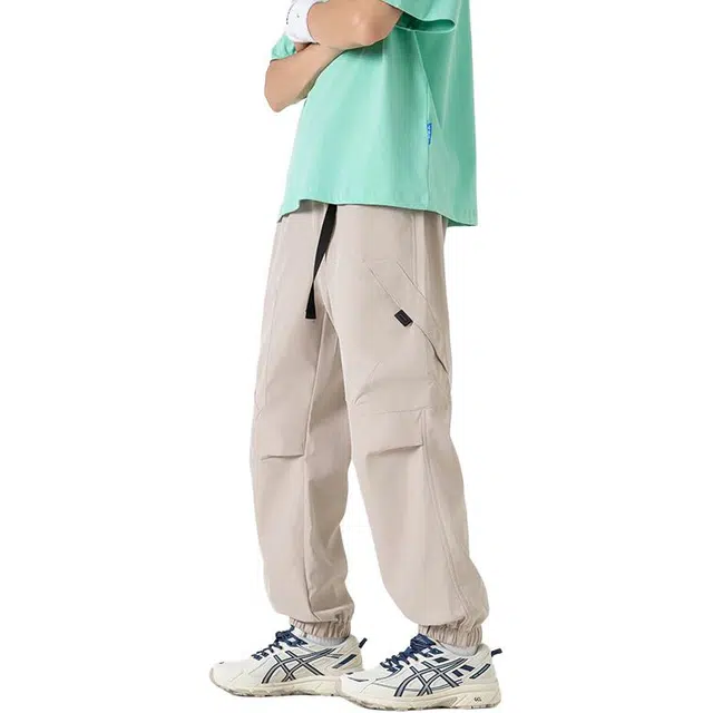 么宁 潮流时尚宽松百搭工装裤舒适透气个性痞帅束脚裤户外日常运动休闲裤 男女同款