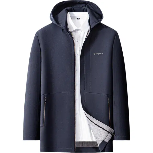 红豆 一衣两穿可脱卸帽商务行政休闲连帽拉链户外夹克外套 男款