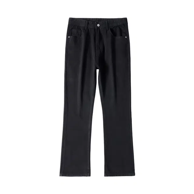 周同学 周杰伦 美式复古基础款高街水洗做旧废土风舒适亲肤高级感显高显中腰加绒可选宽松休闲通勤直筒垂感弯刀微喇牛仔裤 男女同款