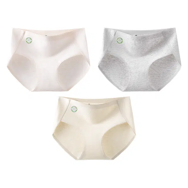 二三二三 纯色无痕高开叉亲肤柔软舒适透气三角内裤 女款