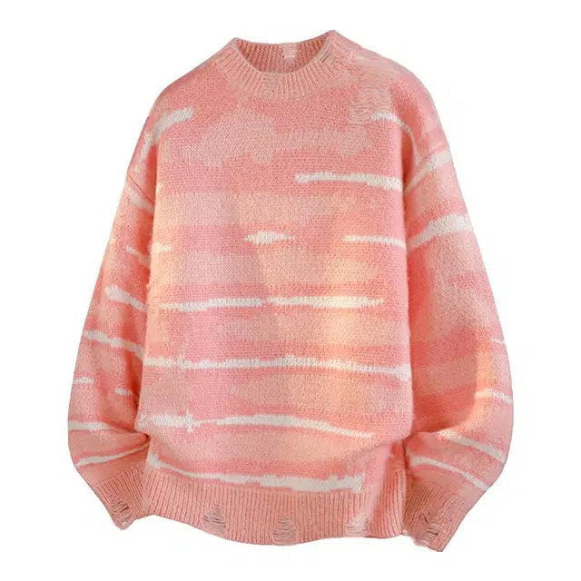 金盾 潮流百搭休闲圆领潮流镂空宽松针织衫 男款