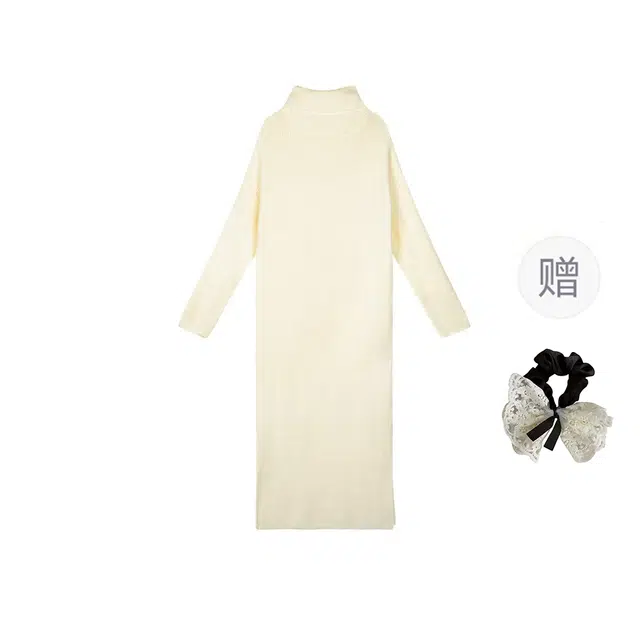 涂诗菲 时尚氛围感半高领宽松显瘦内搭外穿针织长袖连衣裙 女款