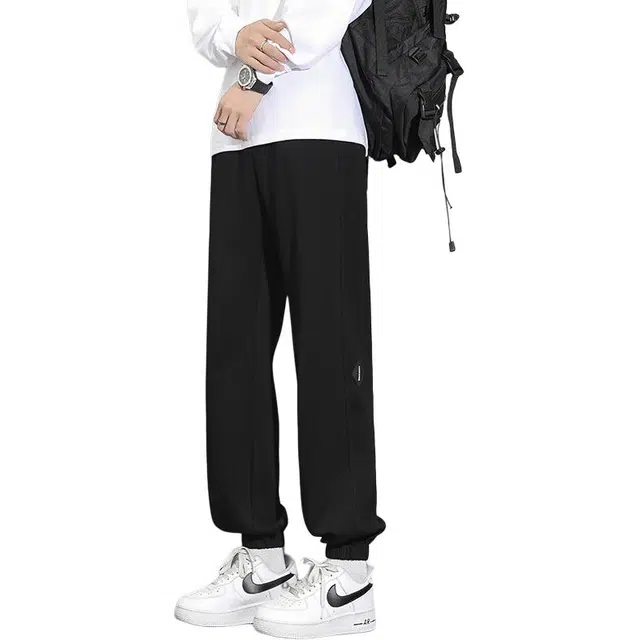 协协乐 复古韩版潮流春秋季美式宽松哈伦百搭青少年抽绳松紧运动长裤卫裤休闲裤 男款