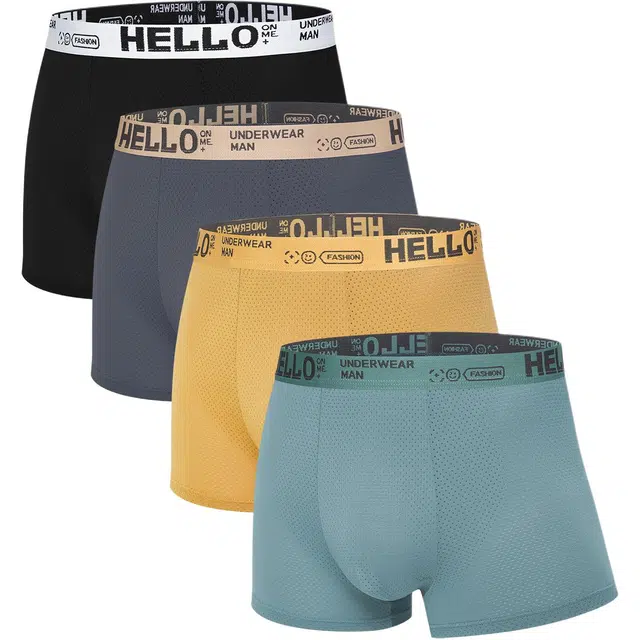 富贵鸟 运动简约透气凉感速干亲肤平角内裤 男款