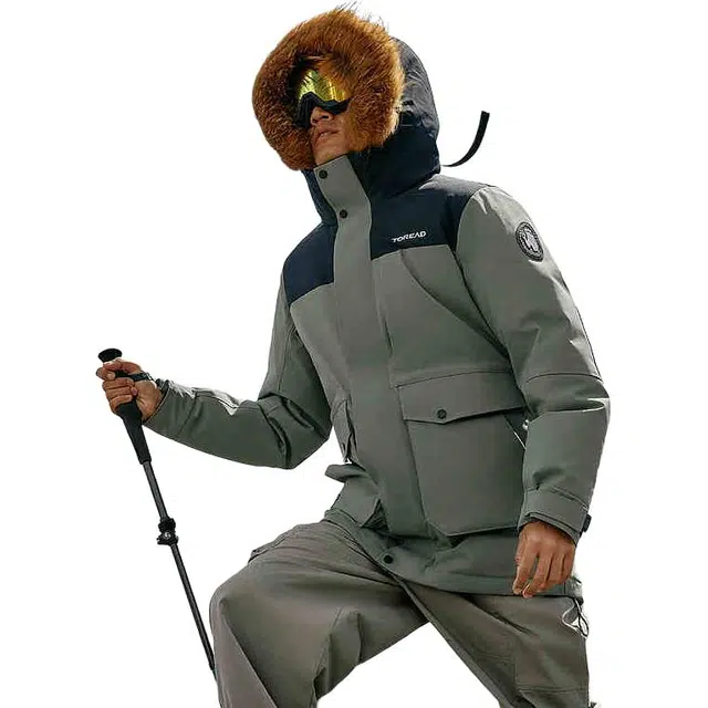 探路者 舒适长袖简约派克服 男款