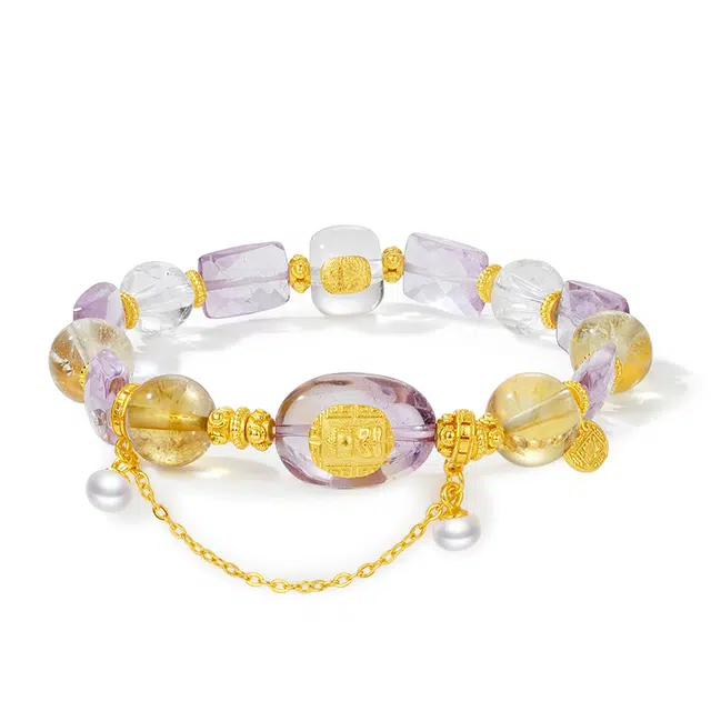 中鑫珠宝 多宝佛韵财富#好运天然 紫水晶 手串 女款