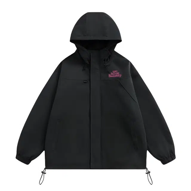 吾皇猫 原创美式复古简约基础款连帽防风冲锋衣休闲宽松潮流潮牌户外运动外套时尚百搭舒适高级感夹克 男女同款