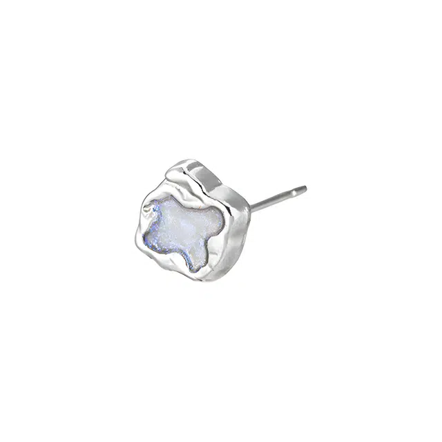 前方大荒野 极光细闪不规则熔岩时尚小众设计闪亮独特气质日常百搭精致小巧潮酷气质#好运 钛钢 耳钉 男女同款情侣款