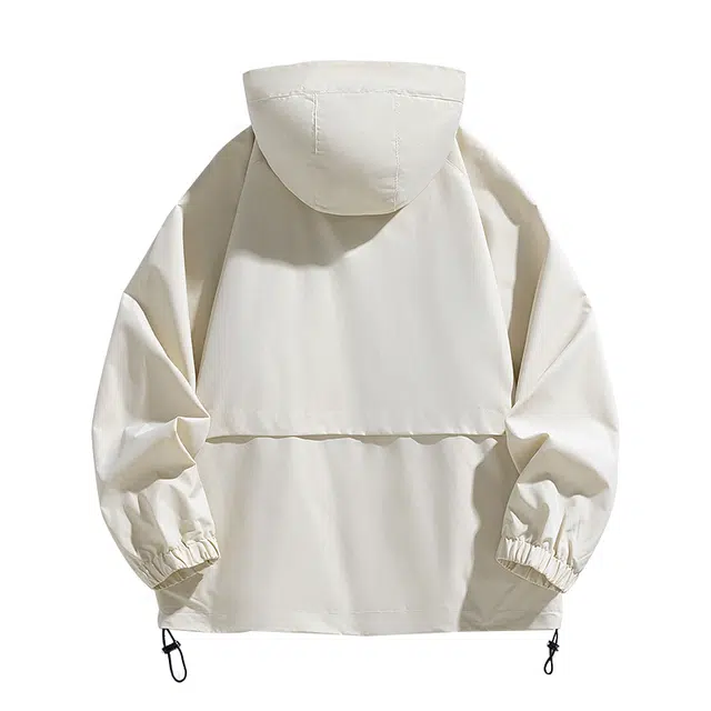吾皇猫 原创美式复古简约基础款连帽防风冲锋衣休闲宽松潮流潮牌户外运动外套时尚百搭舒适高级感大口袋工装夹克 男女同款