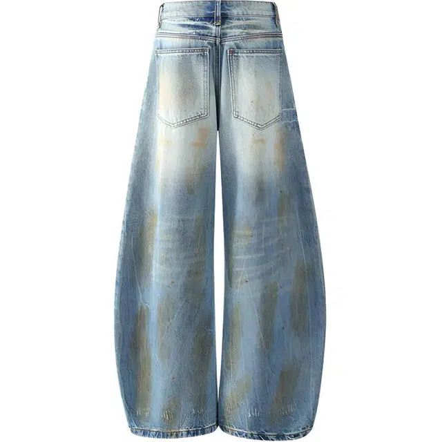 金盾 美式闪电水洗弯刀时尚简约百搭牛仔裤 男女同款