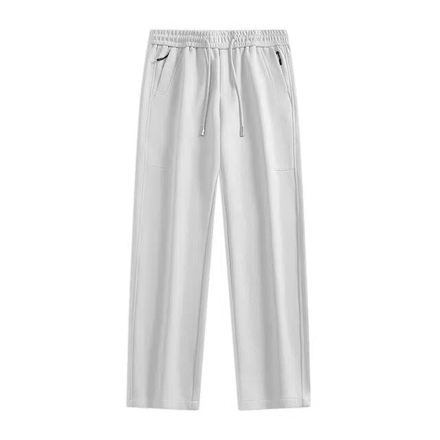 希越 春秋季 纯色宽松垂感运动潮牌弯刀休闲裤 男款