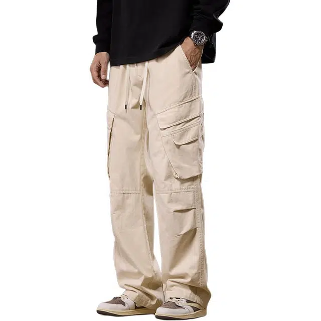 金盾 嘻哈阔腿工装裤潮牌多口袋宽松休闲裤 男款