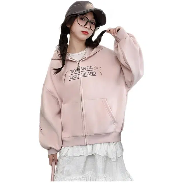 木木兔卫衣 潮流青春时尚 女童外套   宽松舒适柔软 连帽休闲百搭 女孩学院风  中大童简约