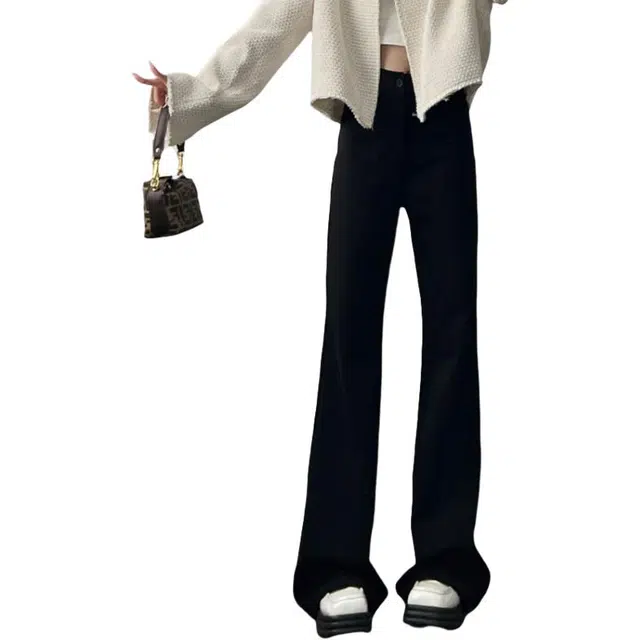 莫代尔 辣妹高腰显瘦微喇叭拖地马蹄裤休闲裤 女款