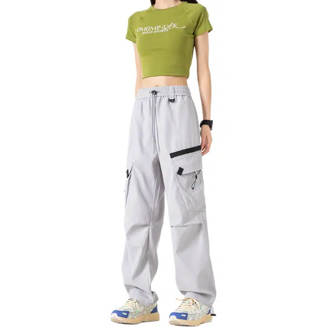 地界二 美式复古潮流多功能运动休闲工装裤 男女同款