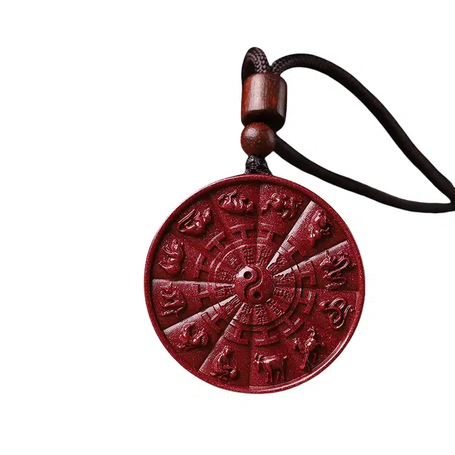 茂琼 简约 时尚 太极八卦吊坠小众百搭高级感#好运 朱砂 项链 男女同款情侣款