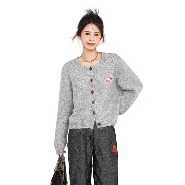 柏黛妃 开衫韩系短款外套上衣针织衫 女款