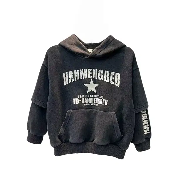 俞兆林卫衣 时尚潮流儿童男童连帽春季韩版字母印花上衣中小童休闲套头衫