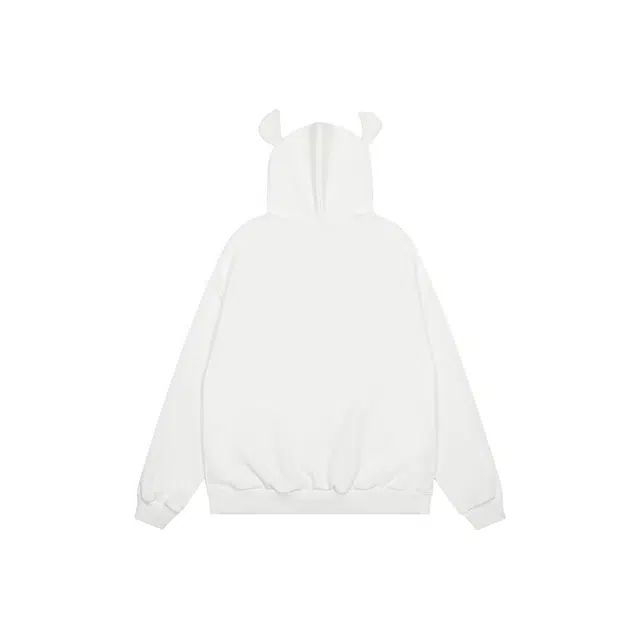 艾梵斯贝 卡通美式复古潮流动漫人物印花立体装饰小众设计感无性别主义甜酷风日常通勤百搭个性高街风可爱休闲连帽卫衣 男女同款