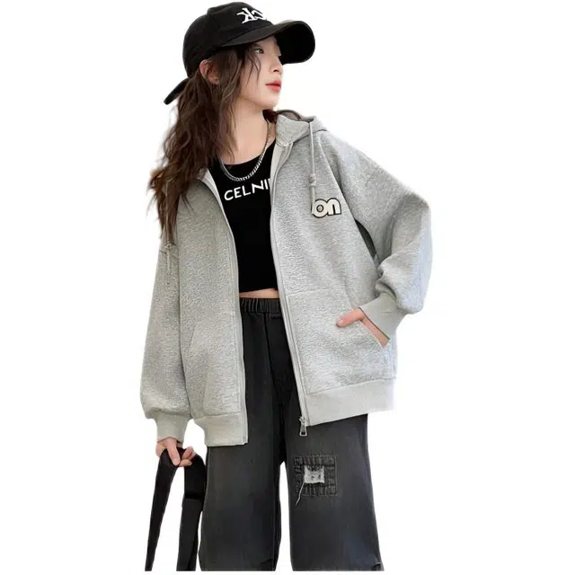 木木兔卫衣 潮流青春时尚 女童外套   宽松舒适柔软 连帽休闲百搭 女孩学院风  中大童