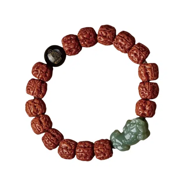 宣华意 高端国潮新中式复古风小众高级感 盘玩佛珠 招财貔貅 转运珠串 本命佛 文玩单圈手持念珠#好运 金刚菩提 手串 男款