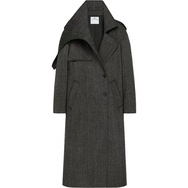 COURREGES FW25 OBLIQUE CAVIAR WOOL TRENCH COAT
