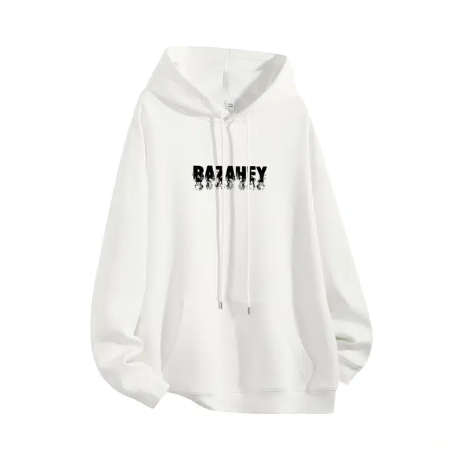 吾皇猫 美式复古潮牌字母泼墨创意设计宽松连帽纯色百搭舒适休闲户外运动长袖卫衣 男女同款