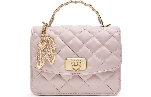 CHARLES&KEITH Winged Chain Bag Cotton Candy Pink