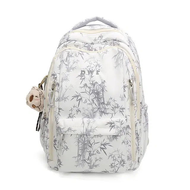 蔻蒂熊 中式国风竹子大学生轻便简约背包高颜值旅行可爱清新时尚 涤纶 双肩包 常规 青少年 灰色/黑色/红色/绿色