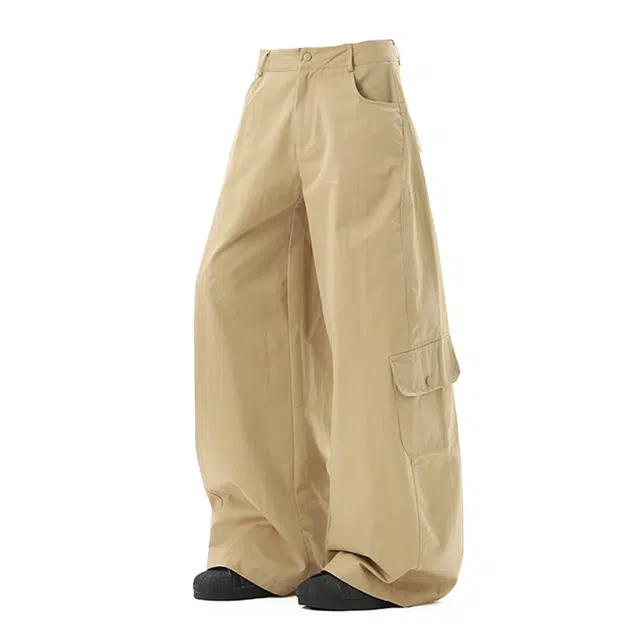 艾梵斯贝 美式复古潮流高街多口袋工装简约设计无性别主义潮酷风日常通勤百搭宽松直筒休闲裤 男女同款