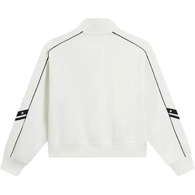 特步 休闲立领拼色百搭短款宽松夹克外套 女款