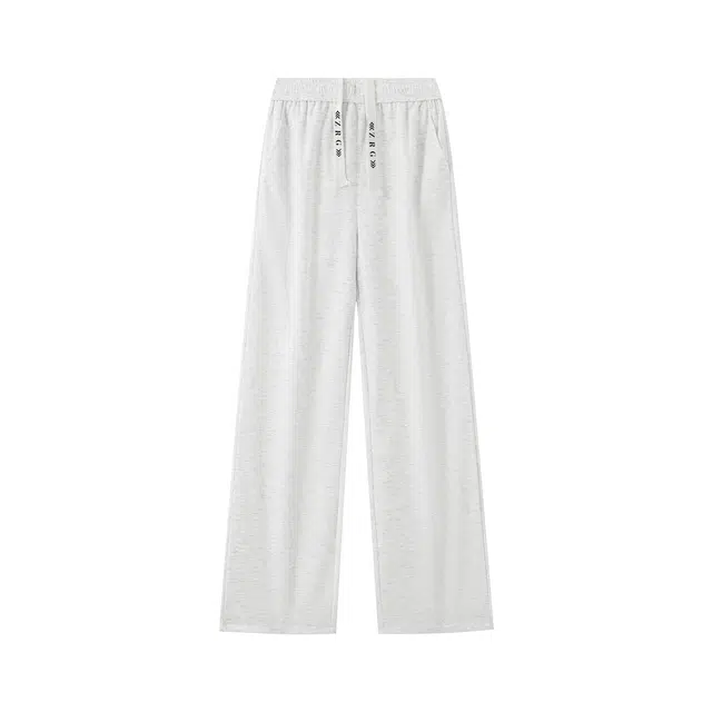 梓润格 美式高街基础纯色卫裤索罗娜凉感冰爽垂感舒适亲肤柔软透气直筒休闲裤 男女同款