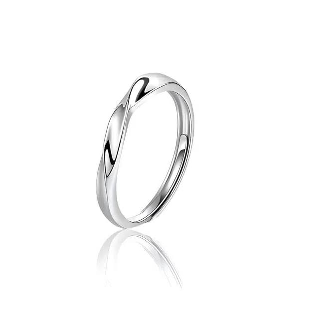 京华录  莫比乌斯环对戒 轻奢纯爱镶锆高级设计 轻奢百搭通勤风恋爱告白官宣饰爱 女友七夕限定周年礼盒 锆石 可调节戒指 男女同款情侣款