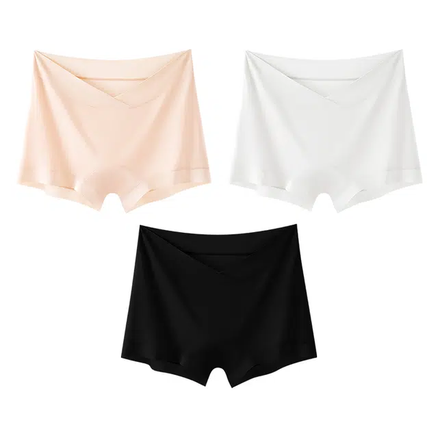 二三二三 纯色无痕舒适透气薄款纯棉裆防走光安全裤亲肤不卡档不夹臀柔软平角简约百搭日常短裤平角内裤 女款