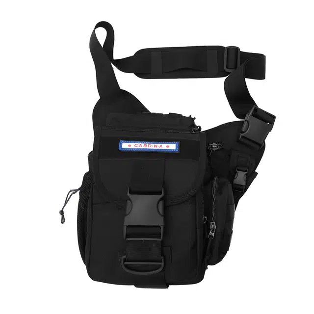 尊梵 时尚潮流百搭 牛津布拼网 斜挎包单肩包 常规 男女同款情侣款 黑色